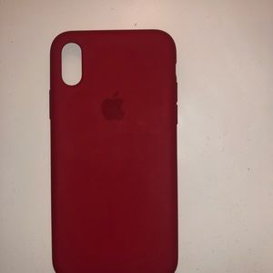 iPhone X red Apple silicon case